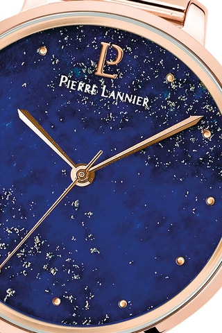 Stalen Quartz Horloge Elara  
Roségoudkleurig en Blauw
