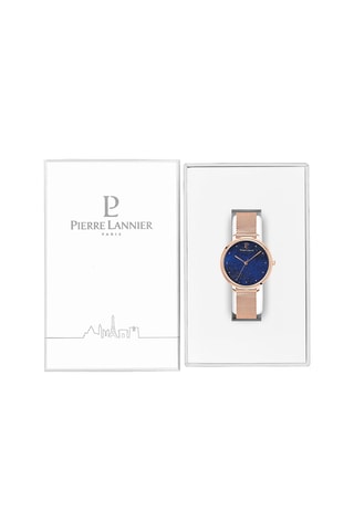 Stalen Quartz Horloge Elara  
Roségoudkleurig en Blauw