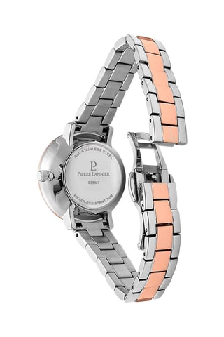 Stalen Quartz Horloge Aura  Zilverkleurig en Roségoudkleurig