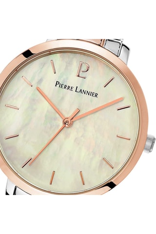 Stalen Quartz Horloge Aura  Zilverkleurig en Roségoudkleurig