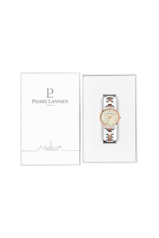 Stalen Quartz Horloge Aura  Zilverkleurig en Roségoudkleurig