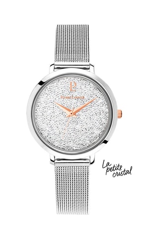 Stalen Quartz Horloge versierd met Swarovski Kristallen Petite Cristal - Zilverkleurig