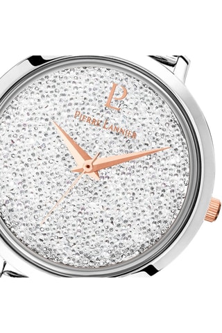 Stalen Quartz Horloge versierd met Swarovski Kristallen Petite Cristal - Zilverkleurig