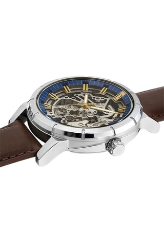Montre automatique en cuir Automatic - Marron et argenté