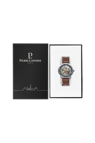 Montre automatique en cuir Automatic - Marron et argenté
