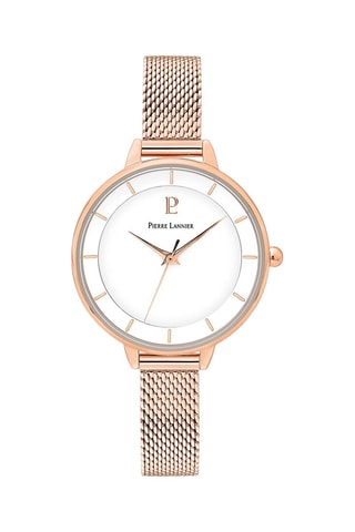 Stalen Quartz Horloge Délice - Wit en Roségoudkleurig