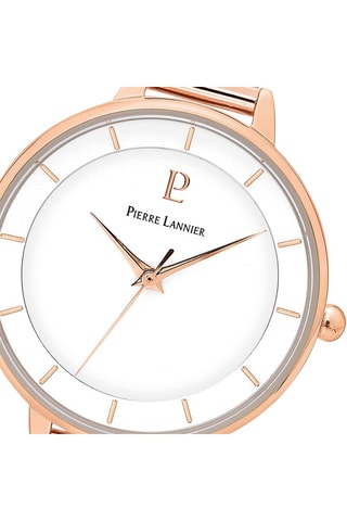 Stalen Quartz Horloge Délice - Wit en Roségoudkleurig
