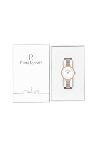 Stalen Quartz Horloge Délice - Wit en Roségoudkleurig