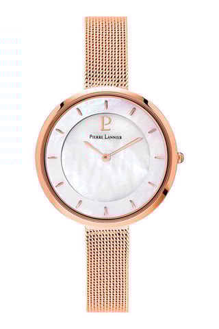 Stalen Quartz Horloge Liberty Roségoudkleurig en Wit