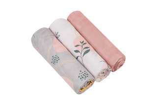 3 Bamboevezel Doeken Leaf - Blauw en Wit
