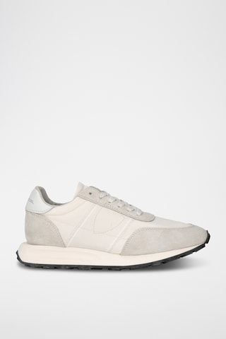 Kalfsnubuck Sneakers Tour - Wit en Beige
