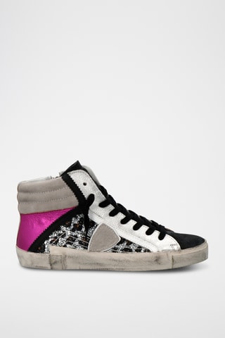 Hoge Nubuck Sneakers PRSX - Zilverkleurig en Roze
