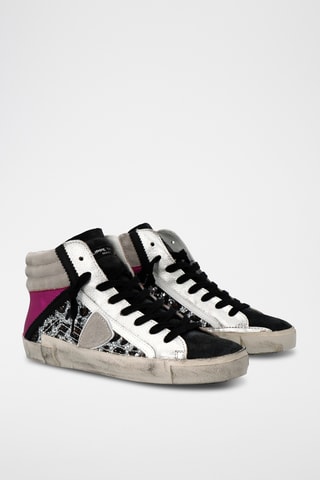 Hoge Nubuck Sneakers PRSX - Zilverkleurig en Roze