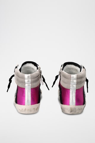 Hoge Nubuck Sneakers PRSX - Zilverkleurig en Roze