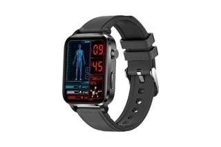 Montre connectée en cuir F100 - Compatible Android et iOS