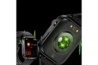 Montre connectée en cuir F100 - Compatible Android et iOS