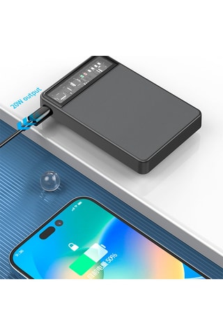 Batterie externe 10 000 mAh - Compatible avec IOS et Androïd - Noir