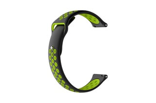 Bracelet sport universel 22 mm en silicone - Noir et vert