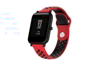 Bracelet sport universel 22 mm en silicone - Rouge et noir