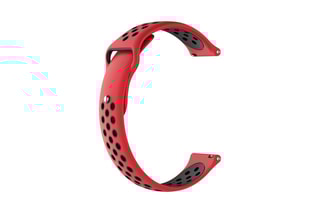 Bracelet sport universel 22 mm en silicone - Rouge et noir