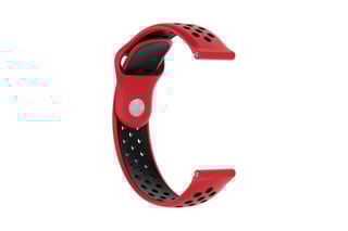 Bracelet sport universel 22 mm en silicone - Rouge et noir