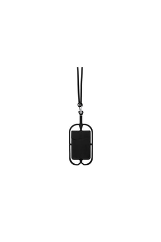 Lanière en silicone Veltux pour smartphone avec porte-cartes - Noir