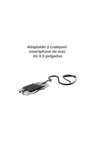 Lanière en silicone Veltux pour smartphone avec porte-cartes - Noir