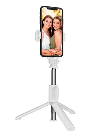 Perche à selfie avec trépied extensible - Blanc