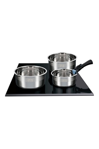 3 Roestvrijstalen Steelpannen met Afneembaar Handvat - 
16, 18 en 20 cm