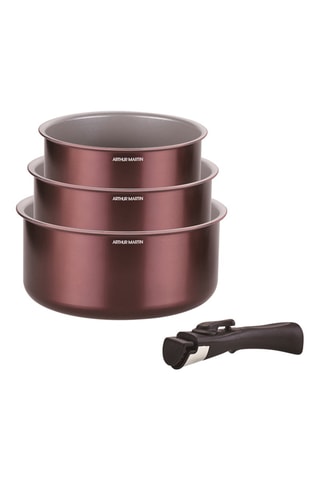 3 steelpannen - 16/18/20 cm