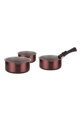 3 steelpannen - 16/18/20 cm
