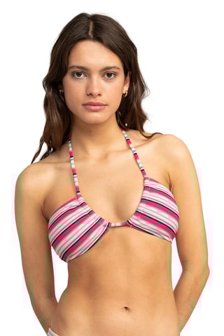 Push-up Bikinitop - Fuchsia en wit - Roxy