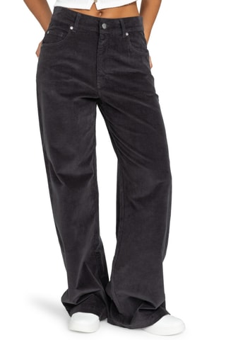 Velours Broek Flare Hoge Taille Zwart - Roxy
