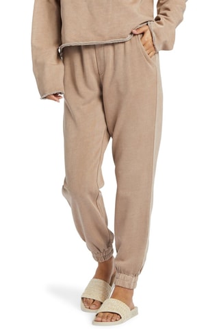 Biologische Katoenen Broek Hoge Taille - Bruin - Roxy