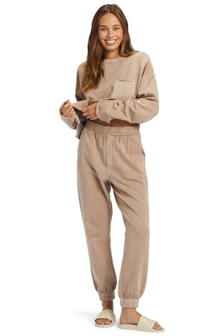 Biologische Katoenen Broek Hoge Taille - Bruin - Roxy