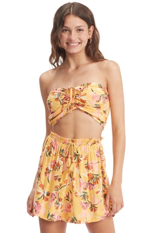 Bustier crop top - Oranje en Lichtbeige - Roxy 