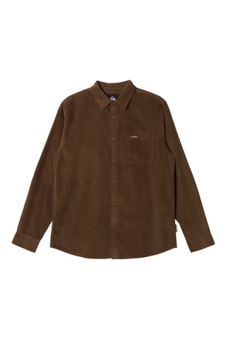 Velours Overhemd Regular Fit - Bruin