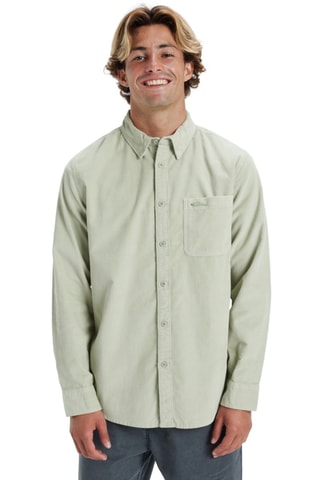 Velours Overhemd Regular Fit - Lichtgroen