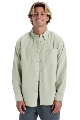 Velours Overhemd Regular Fit - Lichtgroen