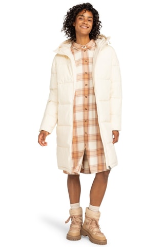 Lange Gewatteerde Jas - Beige - Roxy