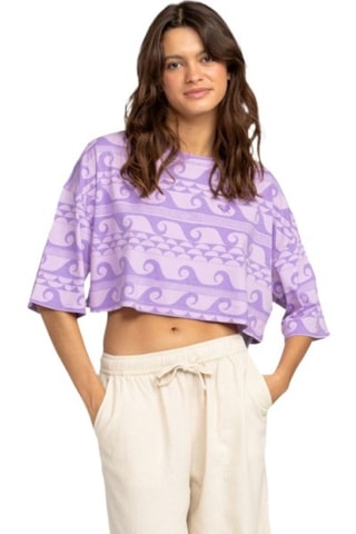T-shirt cropped en coton biologique - Violet - Roxy