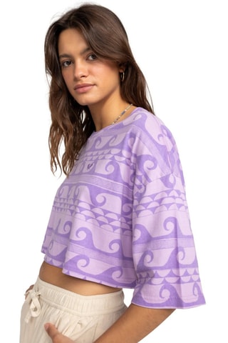 T-shirt cropped en coton biologique - Violet - Roxy