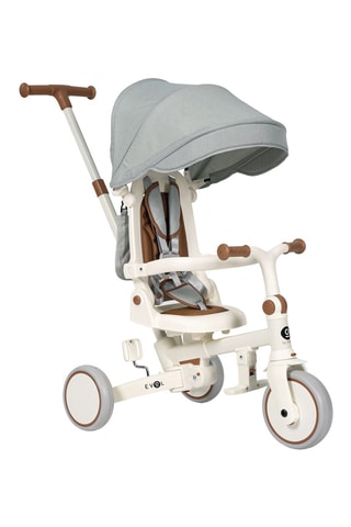 Tricycle évolutif multifonction - Ecru et marron - De 12 mois à 6 ans - Jusqu’à 25 kg