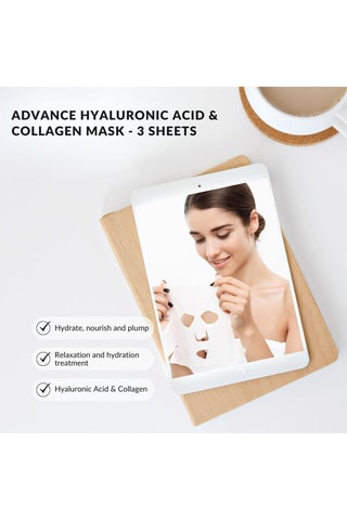 3 masques à l'acide hyaluronique et au collagène