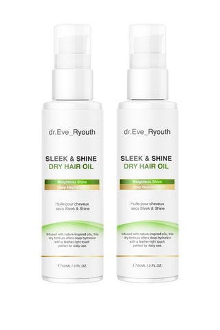 2 huiles sèches capillaires Sleek & Shine - Cheveux secs - 2 x 60 ml