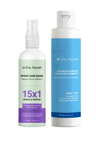 Coffret Shampooing kératine et spray masque 15-en-1 format voyage - 2 produits