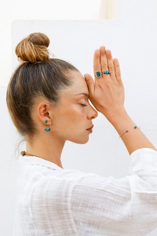 Bague - Or rose et chrysocolles