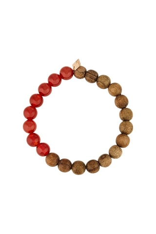 Bracelet - Or rose, bois et agates