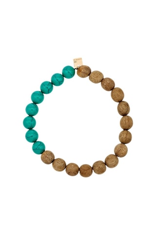 Bracelet - Or rose, bois et turquoises