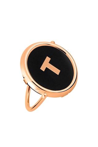 Bague - Or rose et onyx